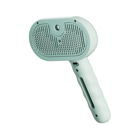 eprolo Upgraded Pet Electric Grooming Comb in light green with ergonomic handle for pet hair care