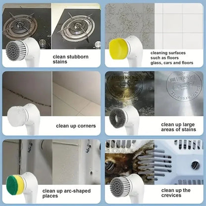 Five in One Multifunctional Electric Cleaning Brush for Bathroom cleaning stubborn stains and hard-to-reach areas
