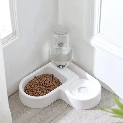 Automatic pet water bowl with dual-use design for feeding and drinking, moisture-proof for dogs and cats