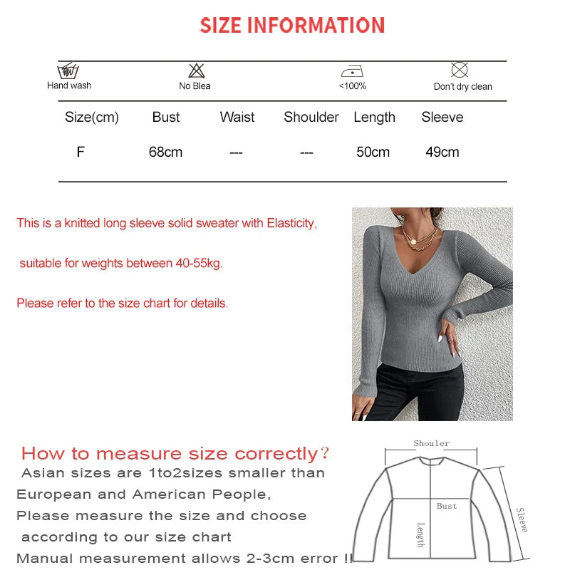 Women's Solid Rib Knit V-Neck Stripe Pullover Femme Casual Jersey Rib Knit V-Neck Top for everyday wear