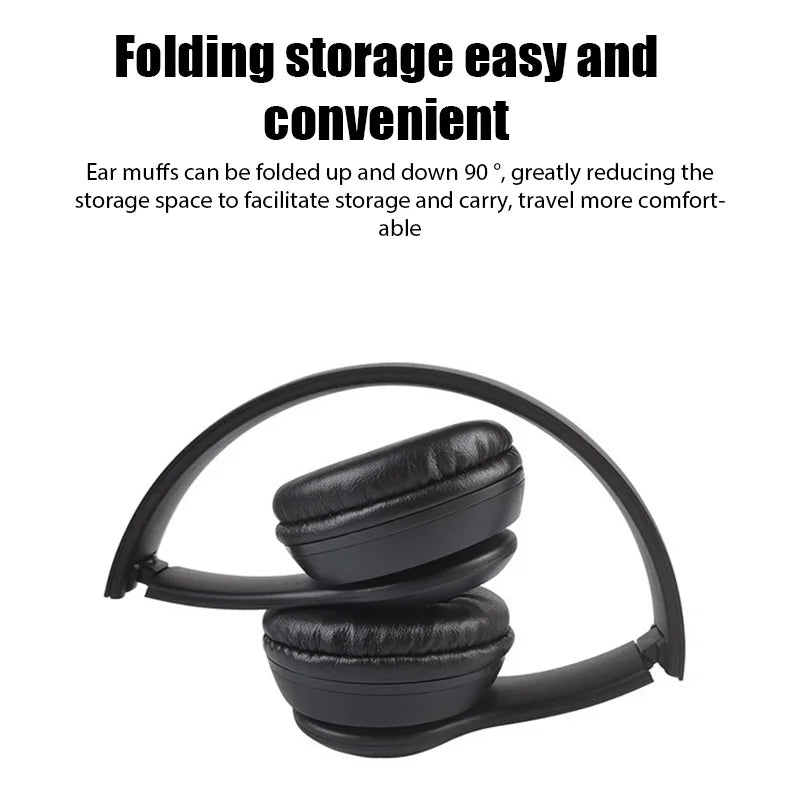 P47 wireless headphones with foldable design for easy storage and convenient travel