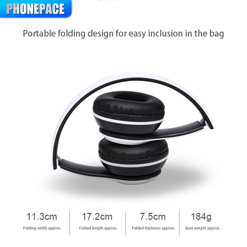 P47 wireless headphones with portable folding design for easy storage and travel