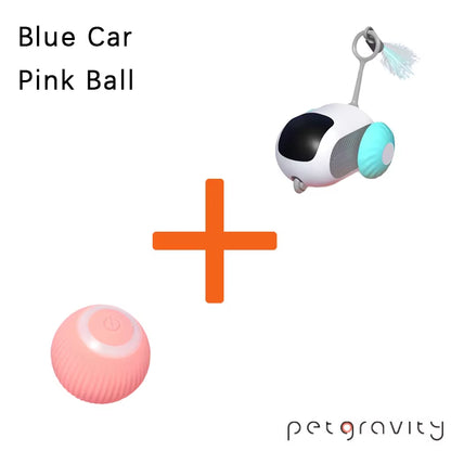 Smart moving Cat & Dog ball with interactive car featuring remote mouse for indoor playtime