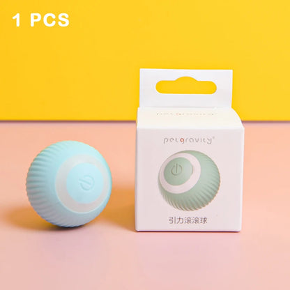 Smart moving Cat & Dog ball in blue with a textured surface for interactive play indoors