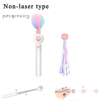 Pet Gravity Non-Laser Smart Moving Cat & Dog Ball Toy with Colorful Feather for Indoor Play