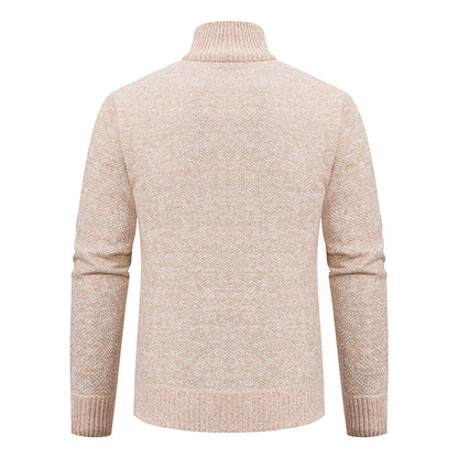 Back view of solid color men's fleece sweater from VaultHaus in a cozy design for autumn and winter