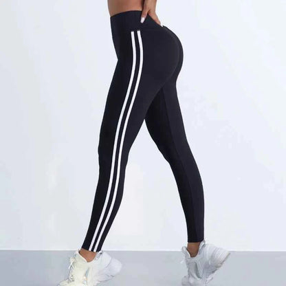 Women's Striped Sport Pants for Fitness and Running