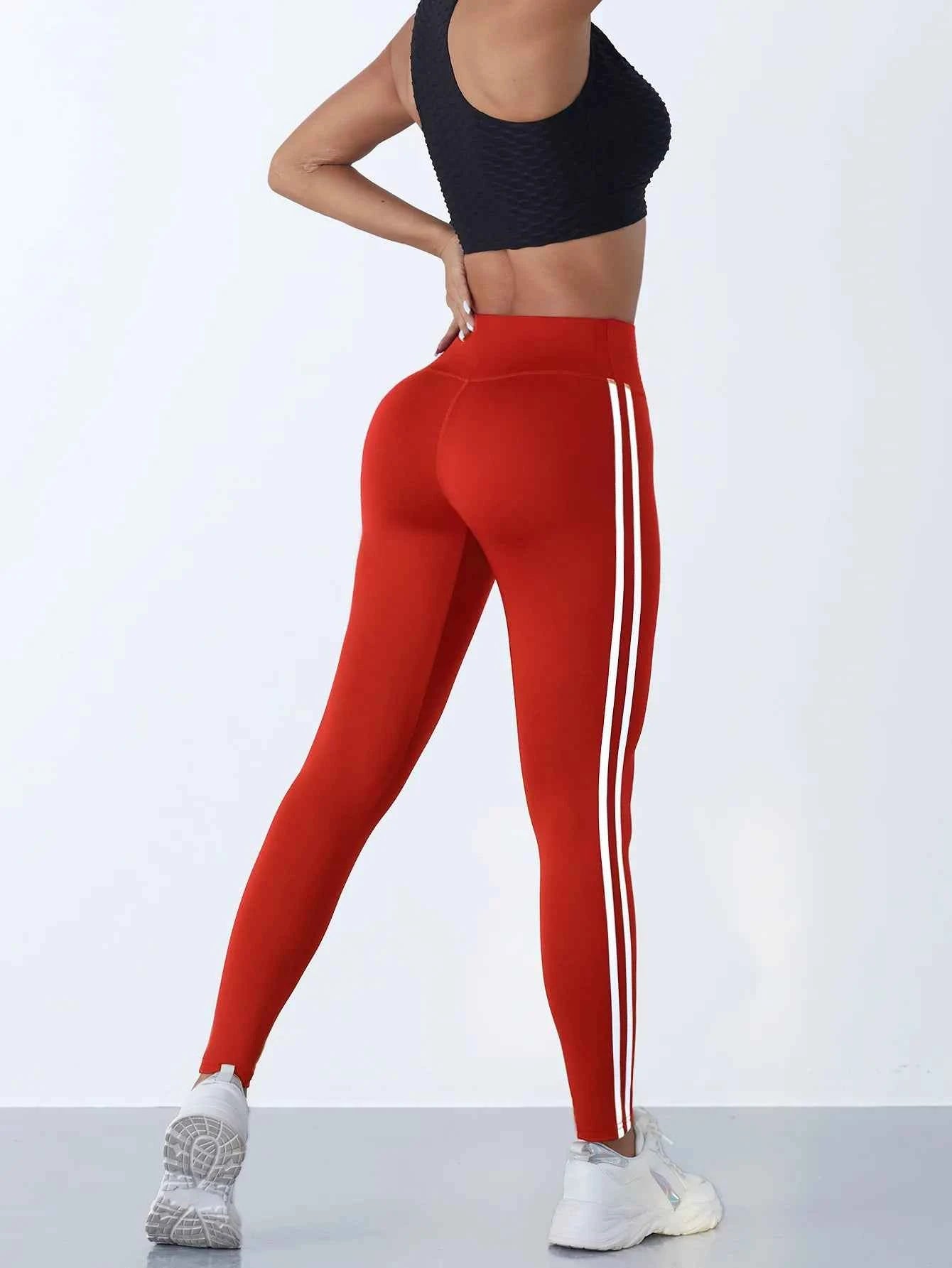 Women's Striped Sport Pants for Fitness and Running