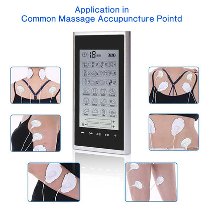 24 Modes EMS Electric Professional Muscle Stimulation Physiotherapy Body Massager with user applications displayed