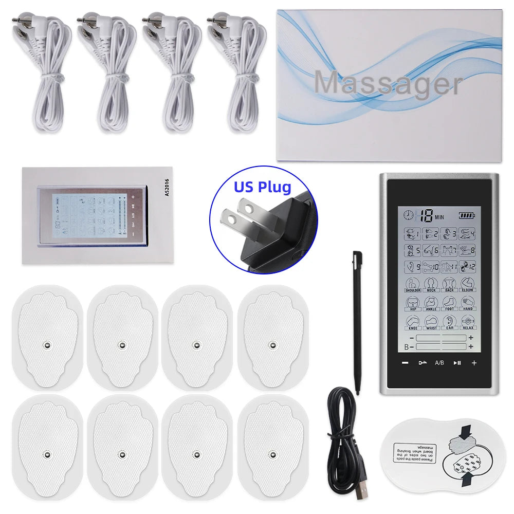 24 Modes EMS Electric Professional Muscle Stimulation Physiotherapy Body Massager with touchscreen and accessories