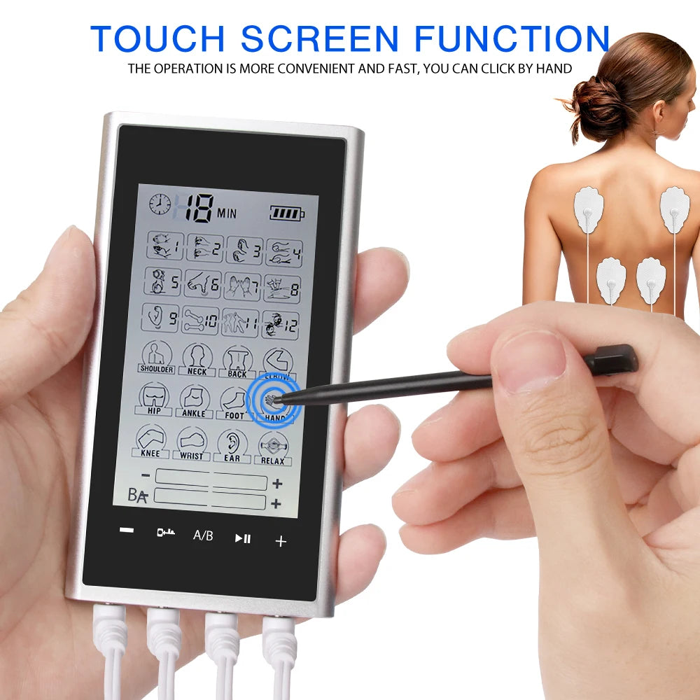 24 Modes EMS Electric Professional Muscle Stimulation Physiotherapy Body Massager with touch screen interface for easy use