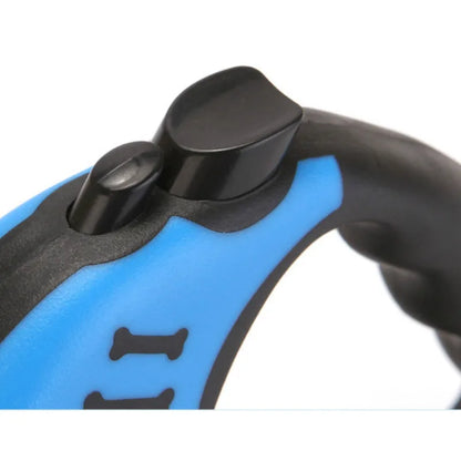 Close-up of VaultHaus Retractable Dog Leash for All Breeds featuring a comfortable grip and lock button