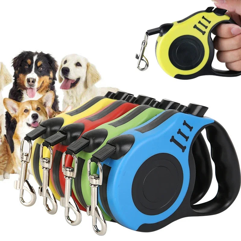VaultHaus Retractable Dog Leash for All Breeds featuring multiple colors and ergonomic handle