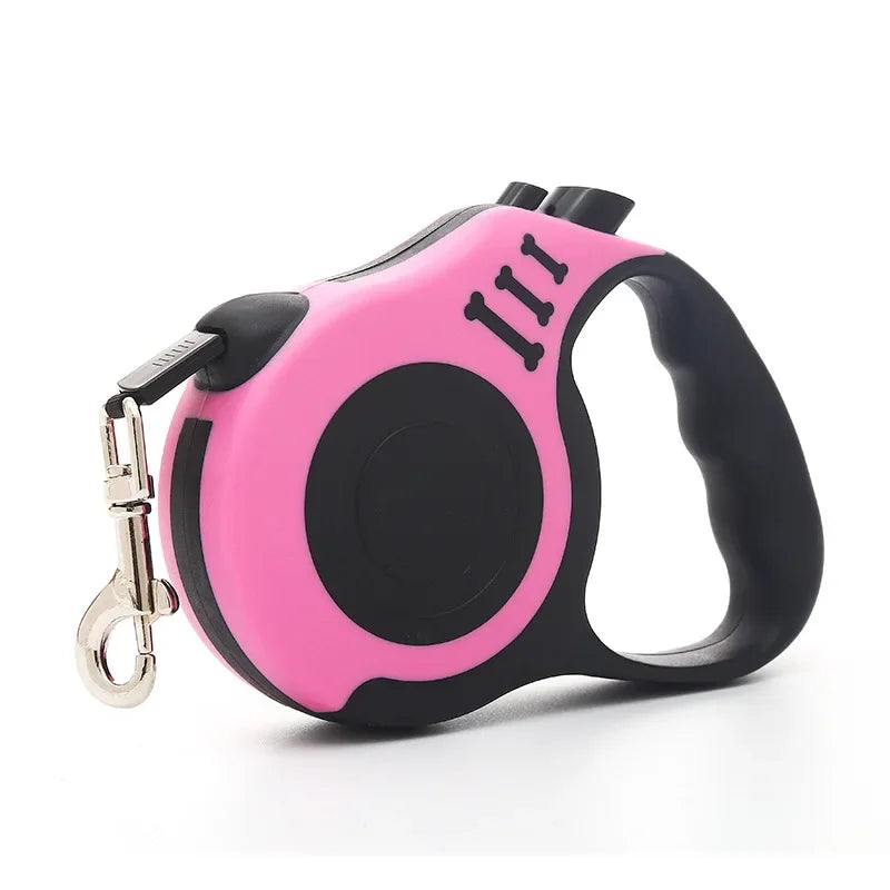 Pink VaultHaus Retractable Dog Leash for All Breeds with Comfortable Grip and Lock Mechanism