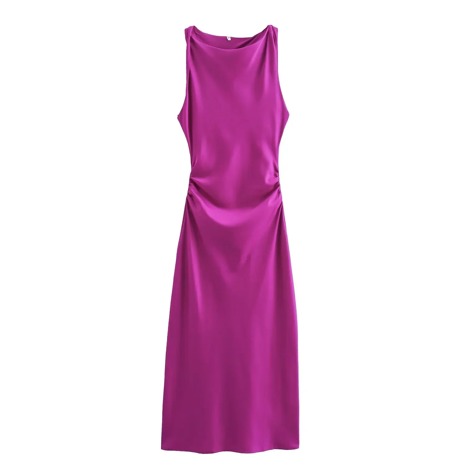 Stylish purple satin long dress 2025 with a sleek silhouette and comfortable fit