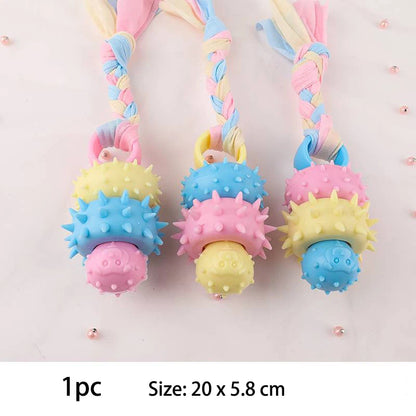 Colorful small dog chew toys with spiky textures, perfect for playful pups and durable chewing