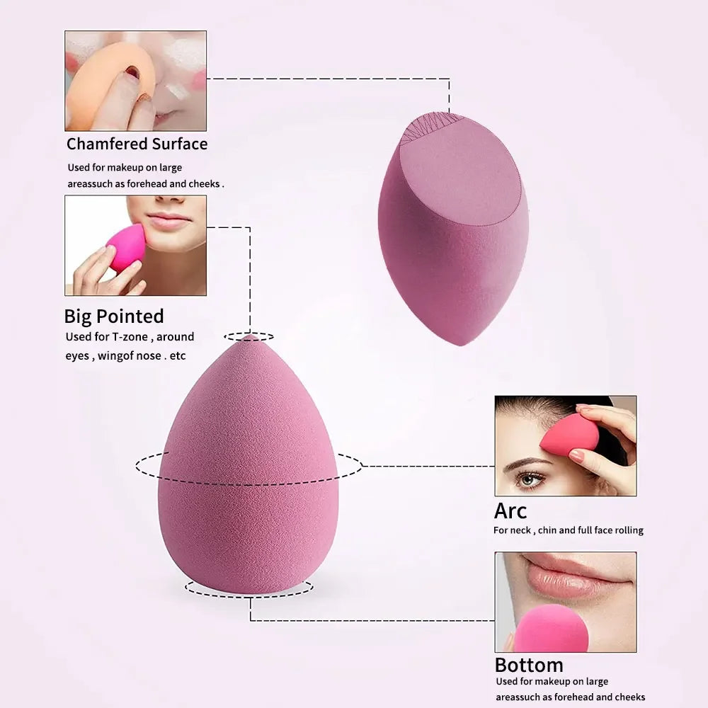VaultHaus soft makeup sponge set with various shapes for seamless foundation application