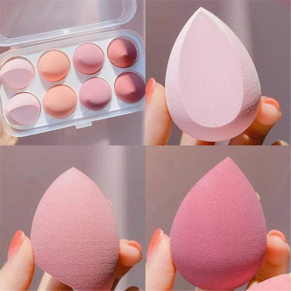 VaultHaus soft makeup sponge set featuring various shapes and colors for blending and applying makeup flawlessly