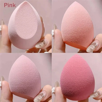 VaultHaus soft makeup sponge set in pink, featuring various shapes and textures for flawless application