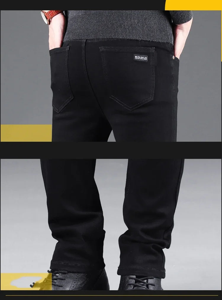VaultHaus spring autumn men's jeans in black with classic design and comfortable fit