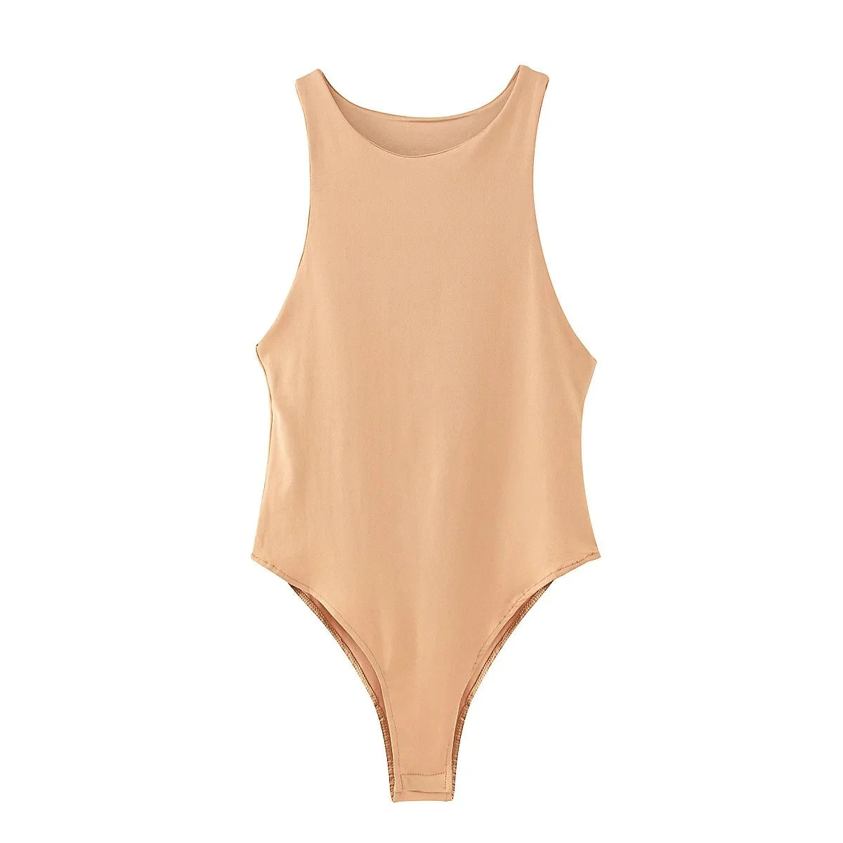 VaultHaus Summer Slim Bodysuit in Nude with a Stylish and Sleek Design for Warm Weather Wear
