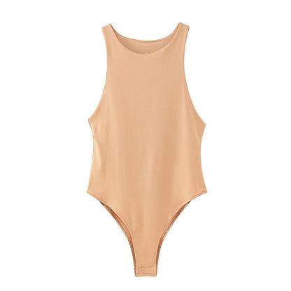 VaultHaus Summer Slim Bodysuit in Nude with a Stylish and Sleek Design for Warm Weather Wear