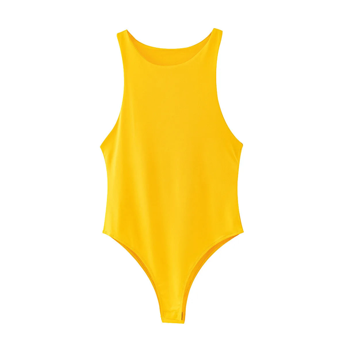 Bright yellow summer slim bodysuit from VaultHaus for stylish summer wear