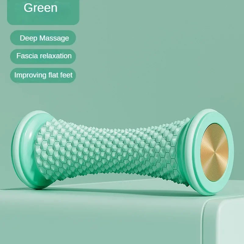 VaultHaus yoga massage roller for feet in green, designed for deep massage and fascia relaxation