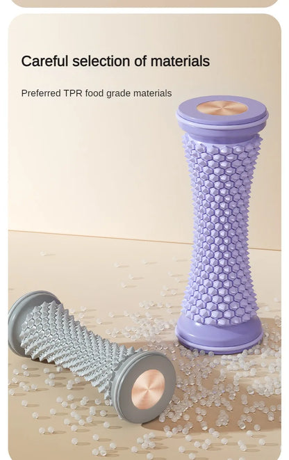VaultHaus yoga massage roller for feet made from safe TPR materials in purple and gray design