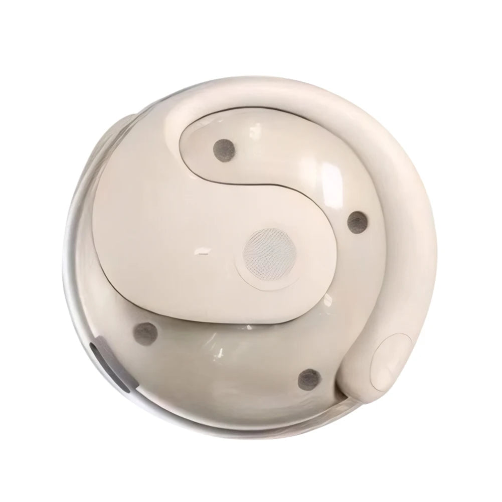 VaultHaus wireless translation earbuds in a sleek white design for multilingual communication