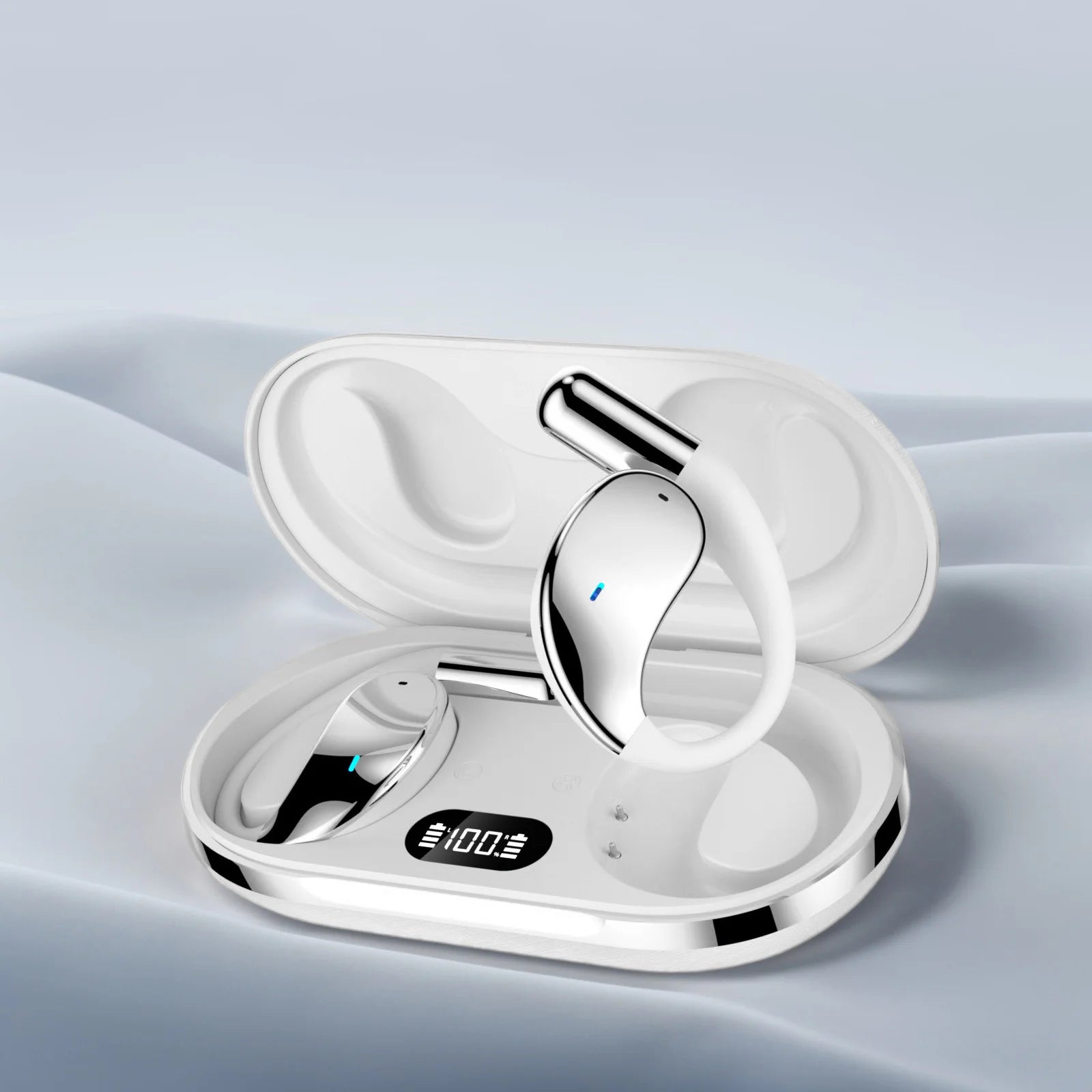 VaultHaus wireless translation earbuds in a sleek charging case for seamless communication..