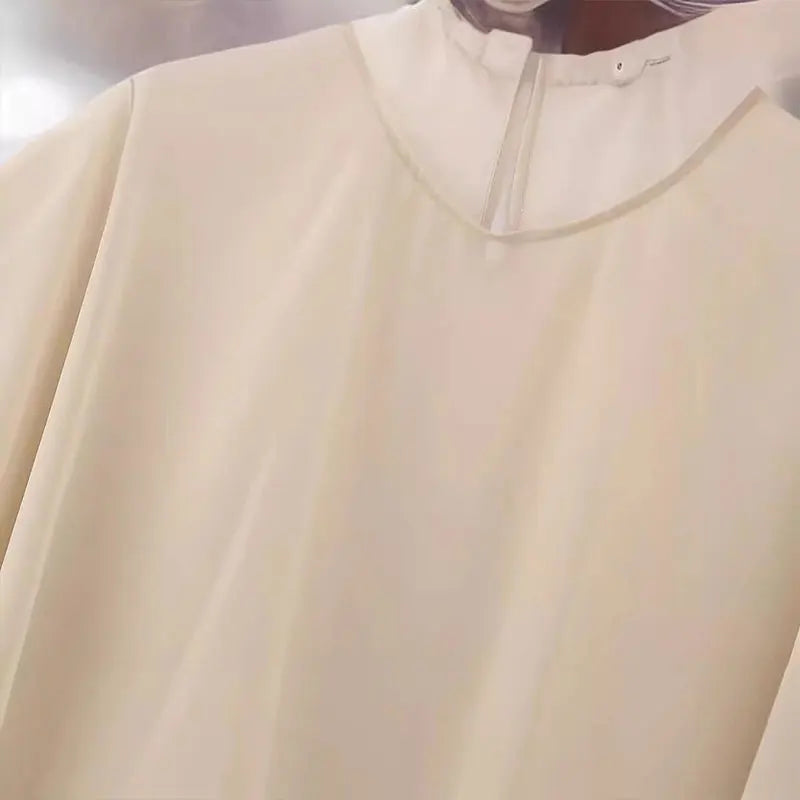 VaultHaus women's chiffon overlay cape in elegant ivory for a stylish layering option