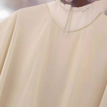 VaultHaus women's chiffon overlay cape in elegant ivory for a stylish layering option